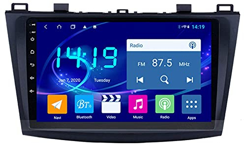 Autoradio für Mazda 3 2010–2013 im Armaturenbrett, 22,9 cm, GPS-Navigator, unterstützt USB, SD, DAB, RDS Video, Bluetooth, WLAN, SWC, Mirror-Link, Backup-Kamera, 4 GB + 64 GB