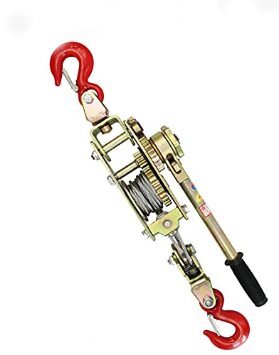 Aprilhp Seilzug mit Ratsche Hand Power Puller, Handhebelseilzug mit 1.3m Seilzug, 2 Haken Design, Forstseilwinde für AnhäNger, Schlepper, Baum Ziehen, Zugkraft: 2/3/4 Tonne
