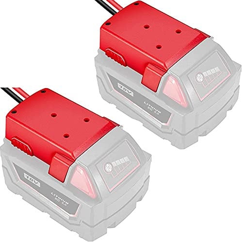 2 Packs Upgrade for Milwaukee Battery Adapter Power Source Mount for Milwaukee M18 18V Battery Adaptor Dock with Wires Battery Converter Connector DIY Power Wheel Adapter for Truck Robotics Toys 2
