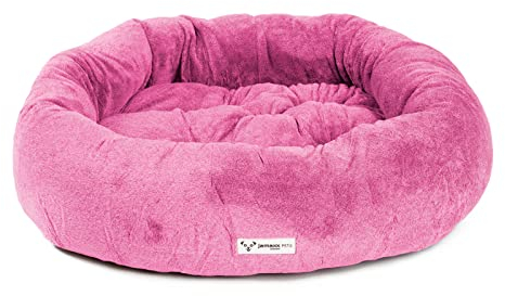 JAMAXX® Luxus Hundekörbchen Donut Hundebett Kissen 85cm Style mit Brillanz Elegance Kuschel HundeSofa flauschig - waschbar Hundekissen für mittelgroße Hunde, Exklusiver Stoff Super-Soft PDB2083 M pink