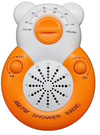 ZXNQ Shower Radio, Waterproof Bathroom Music Play, Portable lanyard AM/FM loud broadcast radio, Batteries Powered