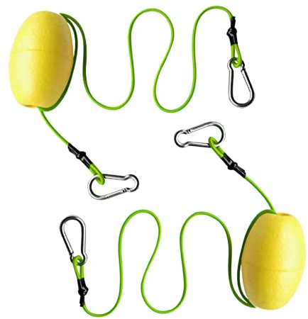 MOPHOEXII Drift Anchor Tow Throw Leash Line with EVA Buoy Float & Clip/Markers for Anchors at The Beach, Lake, or Sandbar Water (Yellow 2Pcs)