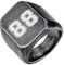 Bestyle Siegelring Herren mit Gravur Quadrat-ring Herren Erinnerungsgeschenk Signetring Mädchenring Hip Hop Ring Vintage Grau 71