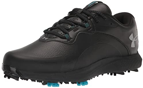 Under Armour Herren Charged Draw 2 Spikeless Cleat Golfschuh, (002) Schwarz/Schwarz/Stahl, 42.5 EU Weit
