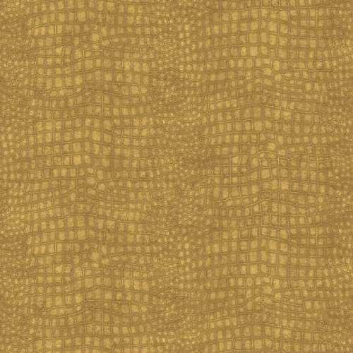 Superfresco Easy - Tapete - Krokodil - Ockergelb - 10mx52cm | Tapeten Wohnzimmer, Wandverkleidung gelb 1005 x 52
