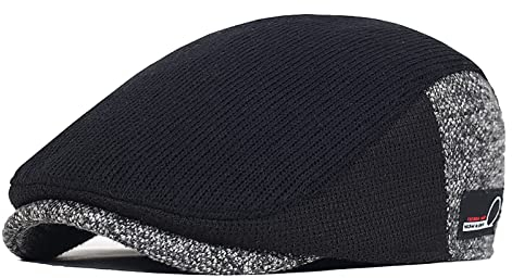 Schiebermütze Herren Schirmmützen Baskenmütze Newsboy Beret Hut,Flatmütze Baumwolle 1920 Stil Einstellbare Cabbie Gatsby Barett Cap