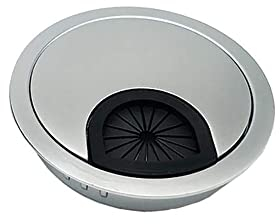 Qrity Zinc Alloy Computer Desk Grommet Cable Hole Covers for Management of Office & Computer Desk, Hole Dia 80mm
