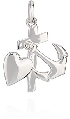 NKlaus Kettenanhänger Glaube Liebe Hoffnung 925 Silber Zirkonia weiß 16x14mm glänzend 9853