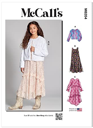 McCall's M8354A Girl/Girl Plus Dress A (7-8-10-12-14)