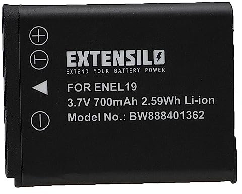 EXTENSILO Batterie Compatible avec Nikon Coolpix S100, S2500, S2550, S2600, A100, A300 Appareil Photo, Reflex numérique (700mAh, 3,7V, Li-ION)