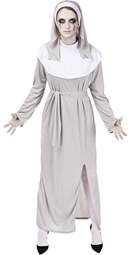 Funidelia | ZombieNonnen Kostüm für Damen Untoter, Halloween, Horror - Kostüm für Erwachsene & Verkleidung für Partys, Karneval & Halloween - Größe M - Weiß