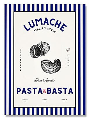 Vintage italienisches Essen Poster Makkaroni Spaghetti Leinwand Gemälde Wandkunst Bild Drucke modernes Esszimmer Küche Wohnkultur (Color : E, Size : 30x40cm No Frame)
