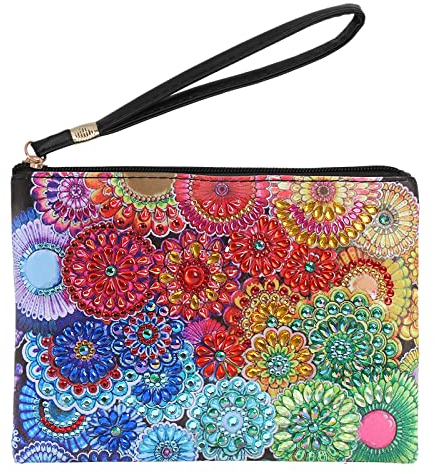 JSRQT Diamond Art Painting Handbag 5D Handtasche für Mädchen Frauen Blume Cross-Body Tasche mit Kette DIY Diamantgemälde Umhängetasche Party Travel
