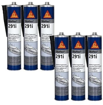 Lot de 6 colles mastic marine SIKA Sikaflex 291i - Noir - 300ml