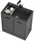 Fregadero con Patas Acero Exterior Jardin Negro Mueble Fregadero Cocina Pila Lavadero Fregadero de Acero Inoxidable Fregadero de Lavandería Portátil con Grifo y Desagüe Preparación Estación de trabajo