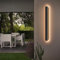Klighten Lange LED Wandleuchte Außen/Innen, Schwarz Außenwandleuchten, Aussenleuchte IP65, Wandlampe Eisen Acryl, Aussenlampe für Gärten Terrassen Schlafzimmer, Warmes Licht 3000K, 20W/60cm