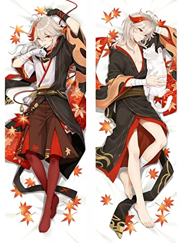 TYDEEY Für Genshin Impact Kaedehara Kazuha Body Kissenbezug Kissenhülle,Anime Pillowcase Doppelseitige Umarmungskissen Bezug,Anime Doppelseitige Muster Kissenbezug Körper,Peachskin-50cm*150cm