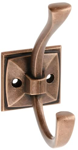 Gedotec Garderoben-Haken Metall Kupfer antik I KARO I Aufhänger Tiefe: 75 mm I 1 Stück Kleiderhaken I Wand-Garderobe zum Schrauben I Mantelhaken Modern I Design Wandhaken mit Befestigungsmaterial