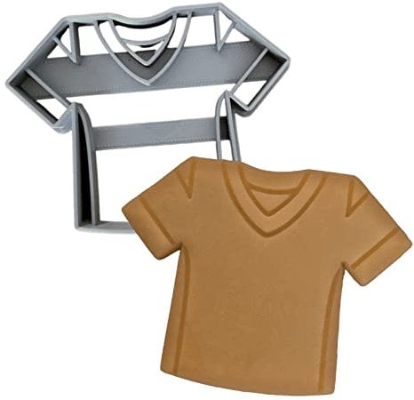 Moose Goods Jersey Shirt Cookie Cutter 3.5 - Food Safe Plastic - Themed Cookie Cutters for Birthday Football Cookies - Jersey Shirt Football Cookie cutter