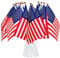 AhfuLife Petit Drapeau Americain - 15Pcs Mini Drapeaux USA avec Poteau Solide Blanc 30cm pour Décoration Jardin Bar Jour de l'Indépendance, Procession, Memorial Day, Élection