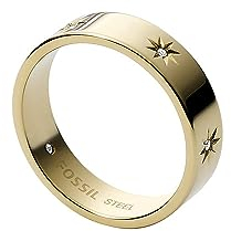 FOSSIL Damen-Edelstahlband Ringe, 6, Helles Gold