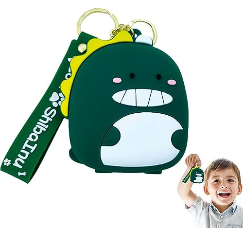 Petit porte-monnaie | Petit sac en silicone de dessin animé avec sangle, sacs de rangement pour écouteurs, organisateur de pièces de monnaie, mini portefeuille pour enfants filles garçons Phasz, Vert,