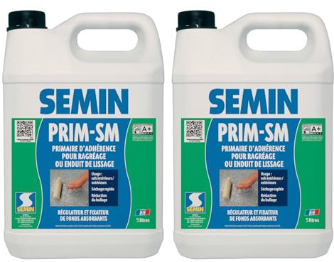 Semin Primaire d'Adhérence pour Enduit de Lissage Prim SM - Intérieur/Extérieur - Bidon 5 L (lot de 2)