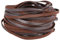 GORGECRAFT 10M Cinturino in Morbida Pelle 5mm di Larghezza Litchi Grana Finta Pelle Nastro di Rifinitura Strisce di Pelle PU Cordoncino di Cuoio Piatto Stringa per Artigianato Marrone Noce di Cocco