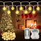 Cadena de luces LED para exterior e interior, árbol de Navidad, cadena de luces LED con batería, mando a distancia, temporizador, iluminación de Navidad, exterior, para árbol de Navidad, fiesta de