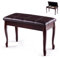 OFFICEJOY Klavierbank, Massivholz-Tastaturbank mit Staufach, Exquisite Beine und Dickes Kissen, klassischer, eleganter Klavierhocker, Duettsitz für Zuhause, 35,6 cm D x 74,1 cm B x 49,5 cm H (Braun)