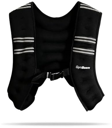 GymBeam Gewichtsweste - Effektives Fitness-Accessoire, mit Klettverschluss, anpassbares Gewicht, verbessert die Intensität und Kalorienverbrennung beim Kraft- und Gewichtstraining Schwarz