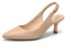 DREAM PAIRS Scarpe Classiche da Donna con Tacco a Gatto Décolleté con Cinturino in PU con Comoda Soletta per la Festa di Nozze,Size 40,Nude-Pu,SDPU2444W