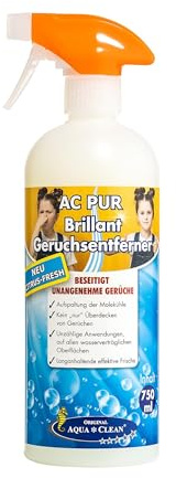 AQUA CLEAN PUR Brillant Geruchsentferner Citrus-Fresh 750ml | Gebrauchsfertiger Geruchsneutralisierer mit Citrus-Fresh Duft – für Textilien, Möbel, Auto, Tierbereiche und Haushalt