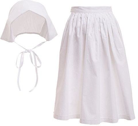 GRACEART Viktorianische Schürze, edwardianisches Dienstmädchen, 99,99 % Baumwolle, weiß, 50