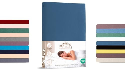 Livessa Spannbettlaken 160x200cm Jersey Baumwolle - Spannbetttuch 160x200, Bettlaken 160x200 mit 30cm Matratzenhöhe, Ultra weich und atmungsaktiv, passt auch für 150x200 cm Matratzen