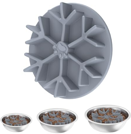 OQIMAX Anti Schling Napf Hund, Slow Feeder Hundenapf Einfügung, Langsame Fütterung mit Saugnapf für Hunde Katzen, Anti-Choke Kieselgel Hundenäpfe Einfügen, Entlastet die Verdauung, Überessen