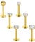 Briana Williams 6stk Tragus Piercing Lippenpiercing Labret Stecker Chirurgenstahl Silber 16G 6/8/10mm Stab mit Zirkonia Helix Ohr Piercing