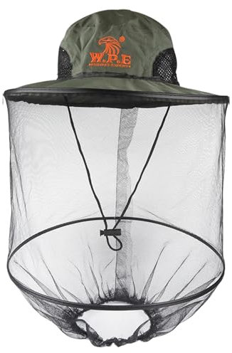 Alwida Imkerhut, Sonnenschutzhut, atmungsaktiv und schnell trocknend, Faltbarer Netzhut für Camping, Moskitonetzhut, Sonnenhut mit Netz, Bienenhalterhut, Safari-Angelhüte für Outdoor-, Reisen