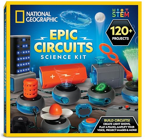 National Geographic Circuit Maker Kit - Electronics Kit for Kids with 120 Electrical Projects, Electric Circuit STEM Toy, Electronic Projects, Electrical Kit for Kids, Electricity Set