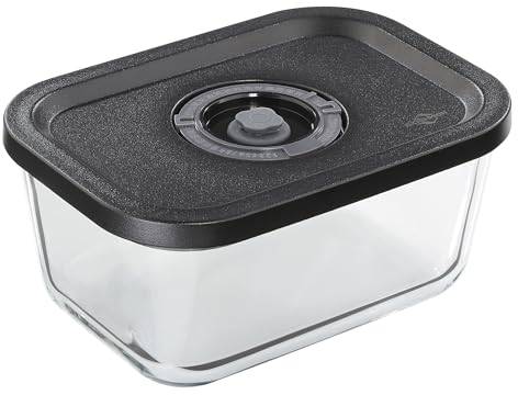 Küchenprofi EasyFresh Boîte sous vide M | Verre incassable | Conservation des aliments par pompe à vide | Boîte sous vide avec couvercle en plastique | Hermétique et anti-fuite | Passe au four et au