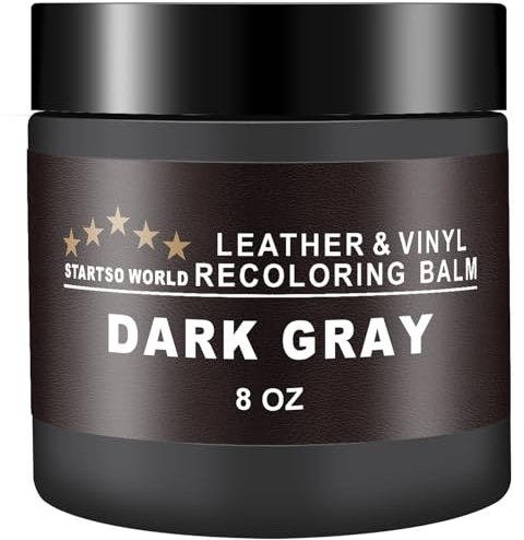 STARTSO WORLD Kit de Reparación de Cuero 200Ml Gris Oscuro - para Muebles, Sofás y Asientos de Coche | Tinte y Pintura para Restaurar y Reparar Cuero Descolorido y Rayado