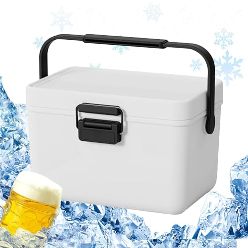 frigorifero portatile per auto, congelatore per auto, 3,8 l, con manico, capacità di 6 lattine, frigorifero per auto, scrivania e dormitorio, per campeggio, viaggi, camion, barca, casa
