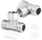 ERGAOBOY 1 pezzi 304 in acciaio inox 3 vie Top flessibile mobile Tee connettore, 1/2 maschio T forma connettore dado girevole per spruzzatore, valvola ad angolo, braccio doccia