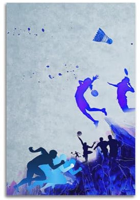 ZWFYMX Sportposter, Badminton-Poster, dekoratives Gemälde, Leinwand, Wandposter und Kunstdruck, modernes Familienschlafzimmer-Dekor-Poster, 20 x 30 cm