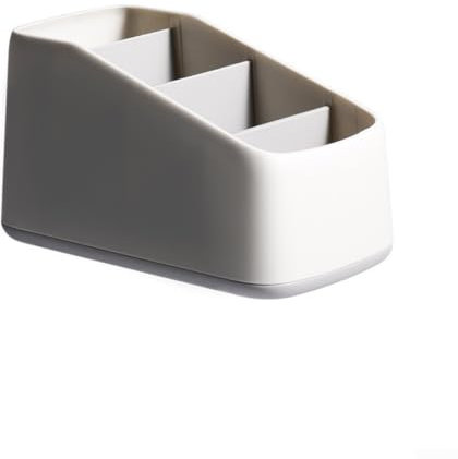 TV Remote Control Holder Table Storage Box 4 Grid Desktop Tidy Organizer Case, Multi-Functional Organizing Solution(gray)