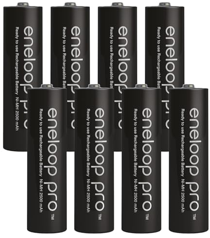 8er Pack Panasonic Eneloop PRO XX AA/Mignon Akkus 2550 mAh Hochleistungs NI-Mh Akku Batterien in Kraftmax Akkubox V5