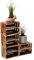Teramico Vintage Holzkisten 40 x 30 x 25cm geflammt | Weinkisten & Obstkisten | Set-Angebote (4er Set Boden Lang)