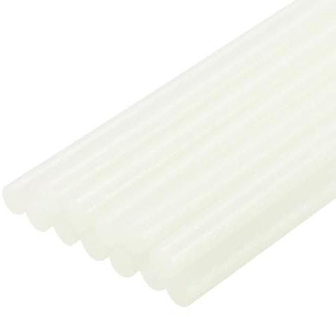 QUARKZMAN 12 Stück Heißklebestifte 7mm x 200mm Heißklebesticks Bunt Heißklebepistole Sticks Heißkleber Klebestifte Klebstoff für DIY Kunsthandwerk AbdichtungGlitzer Weiß