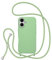 ZTOFERA Crossbody Lanyard Case for iPhone 16, Liquid Silicone Protective Phone Case with Strap Adjustable Neck Cord Necklace Soft Cover for iPhone 16, Green