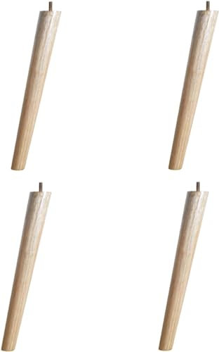Lot de 4 pieds de meubles en bois inclinés fuselés de rechange pour banc, lit ou armoire, 70 cm de hauteur